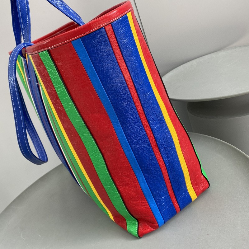 Balenciaga Striped Shopper Tote Bag 047