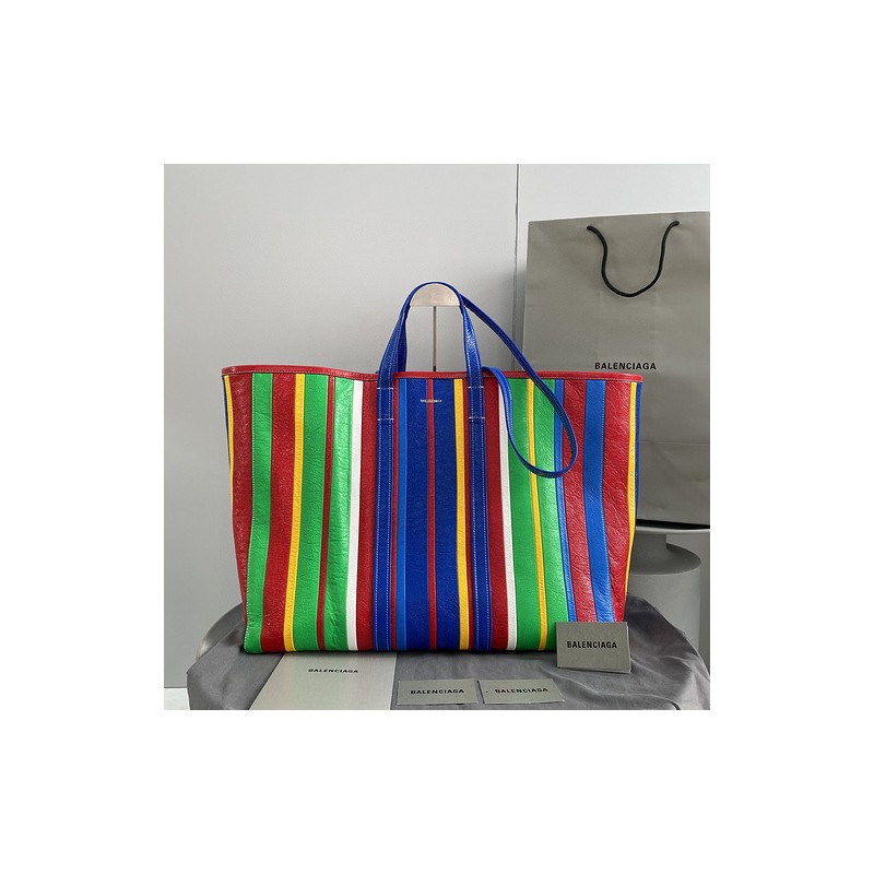 Balenciaga Striped Shopper Tote Bag 047