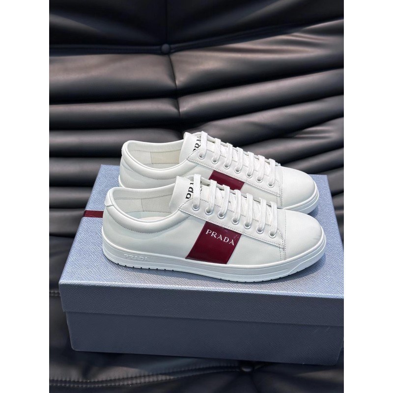 Prada Stripe Detail Leather Sneaker 063