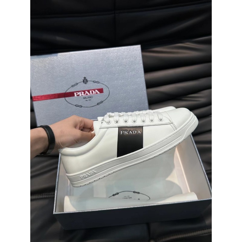 Prada Stripe Detail Leather Sneaker 066