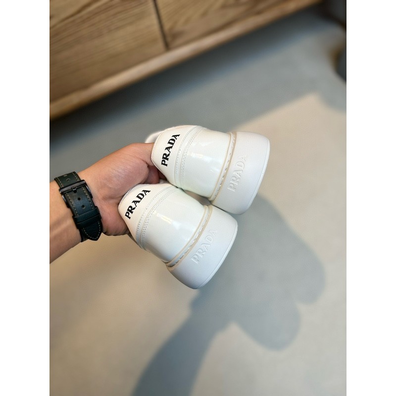 Prada Triangle Logo Leather Sneaker 100