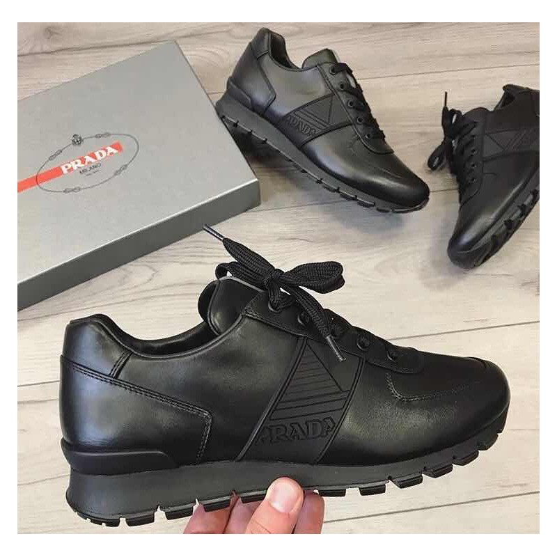 Prada Leather Logo Runner Sneaker 129
