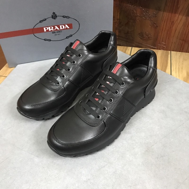 Prada Leather Logo Runner Sneaker 129