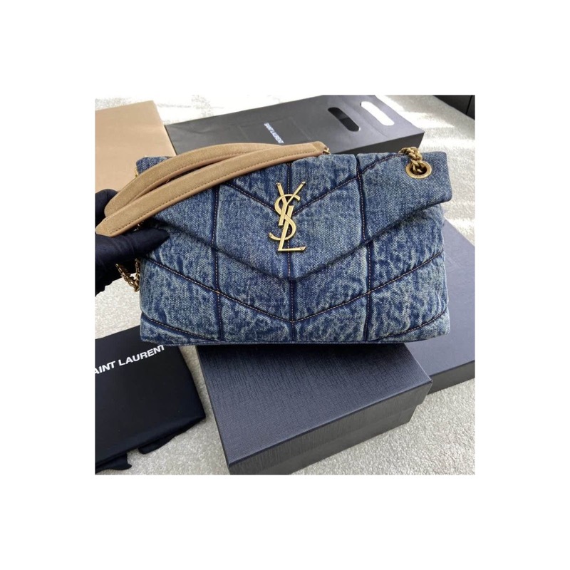 Saint Laurent Puffer Denim Bag