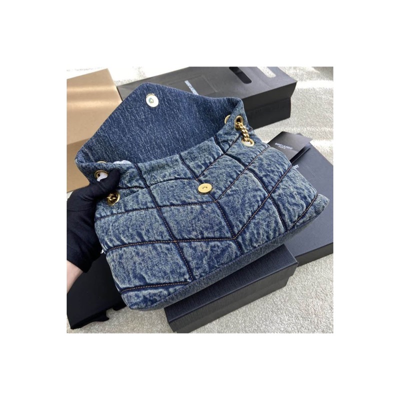 Saint Laurent Puffer Denim Bag