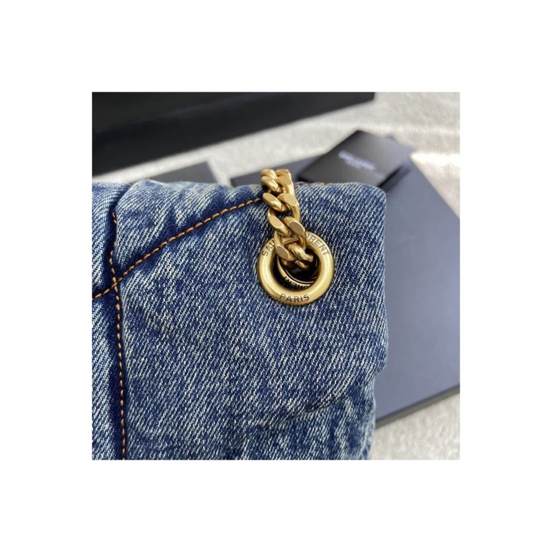 Saint Laurent Puffer Denim Bag