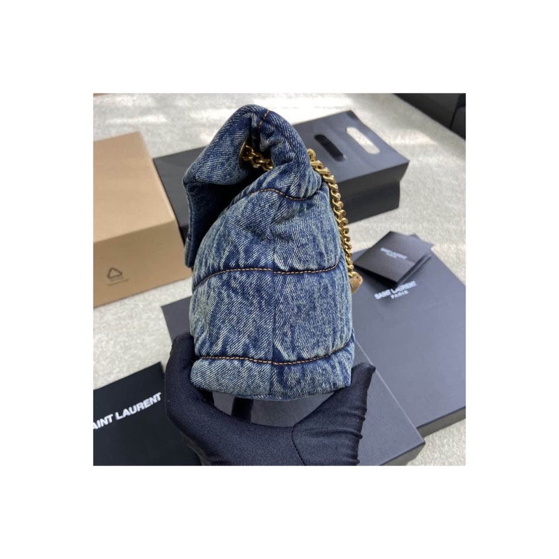 Saint Laurent Puffer Denim Bag