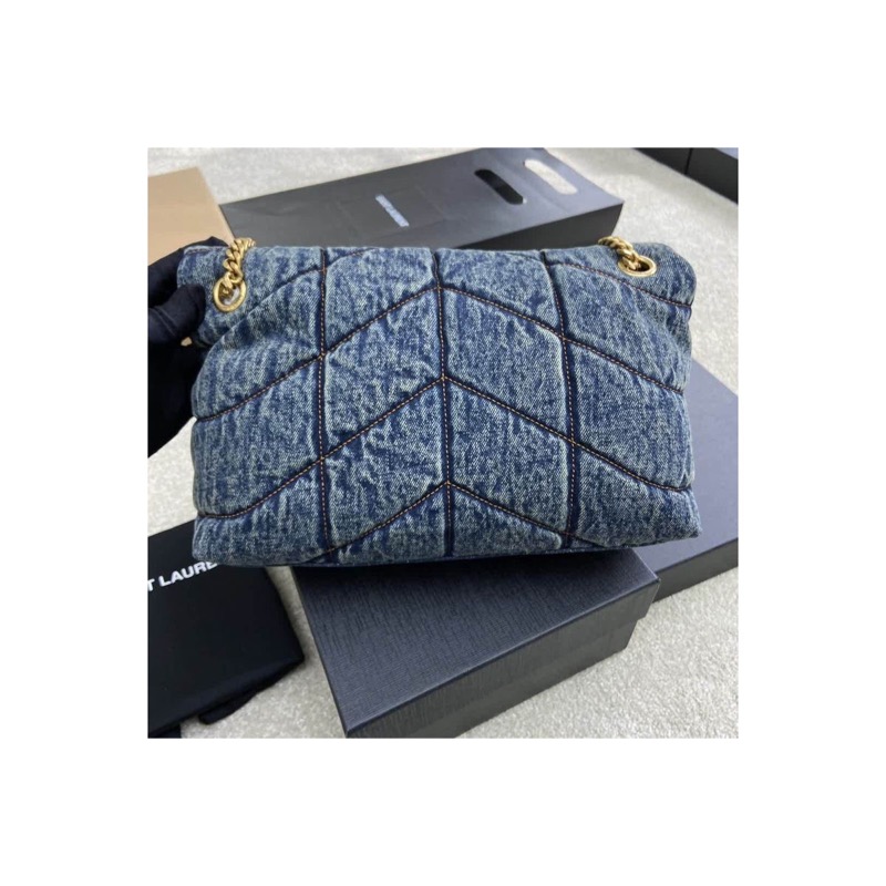 Saint Laurent Puffer Denim Bag