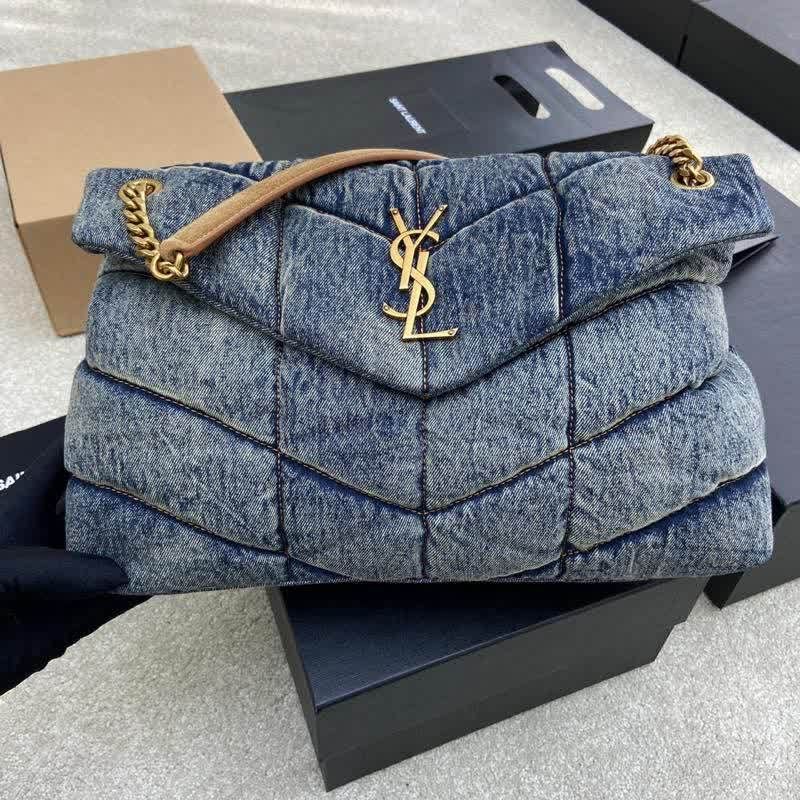 Saint Laurent Puffer Denim Bag